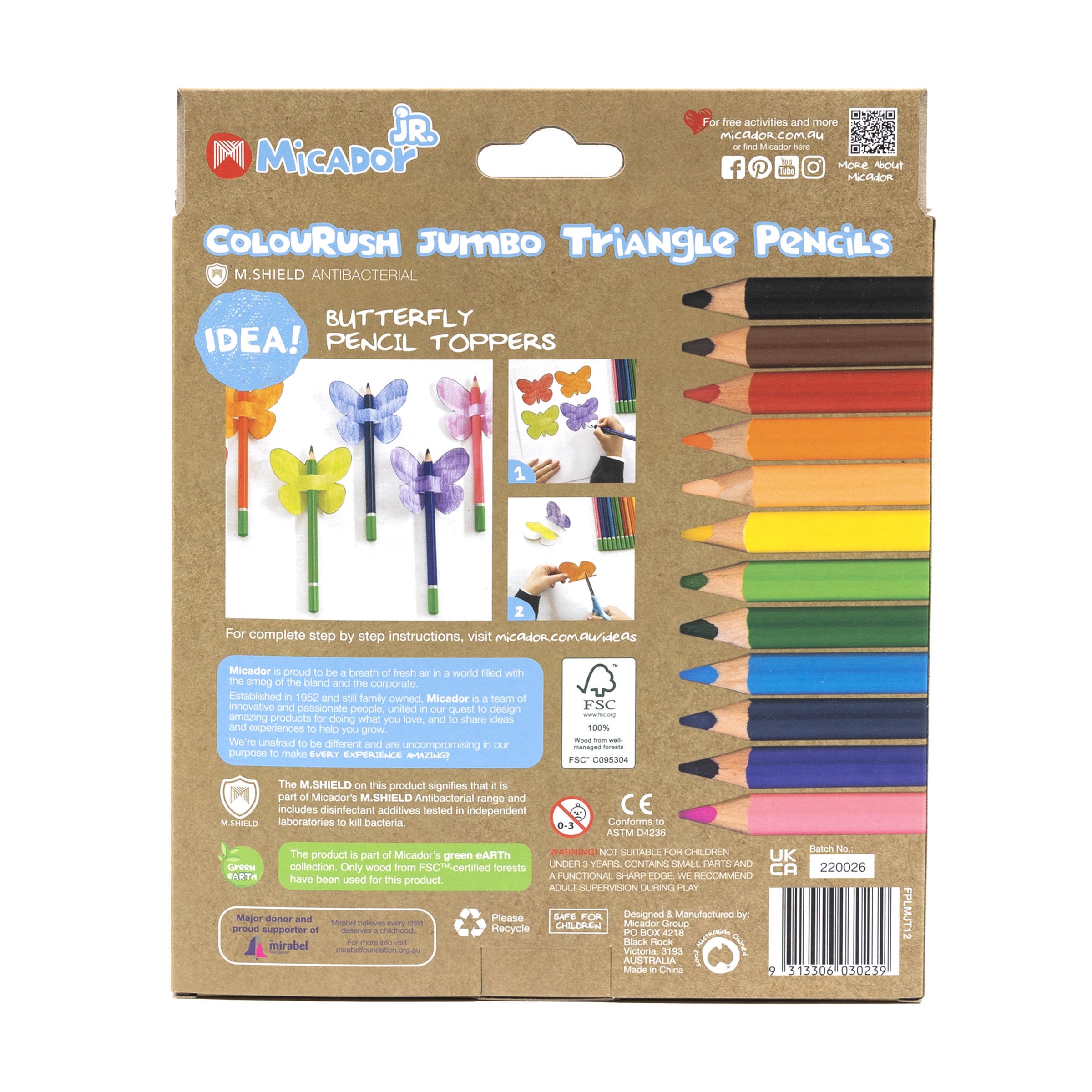 Micador Jr Colourush Jumbo Triangle Pencils