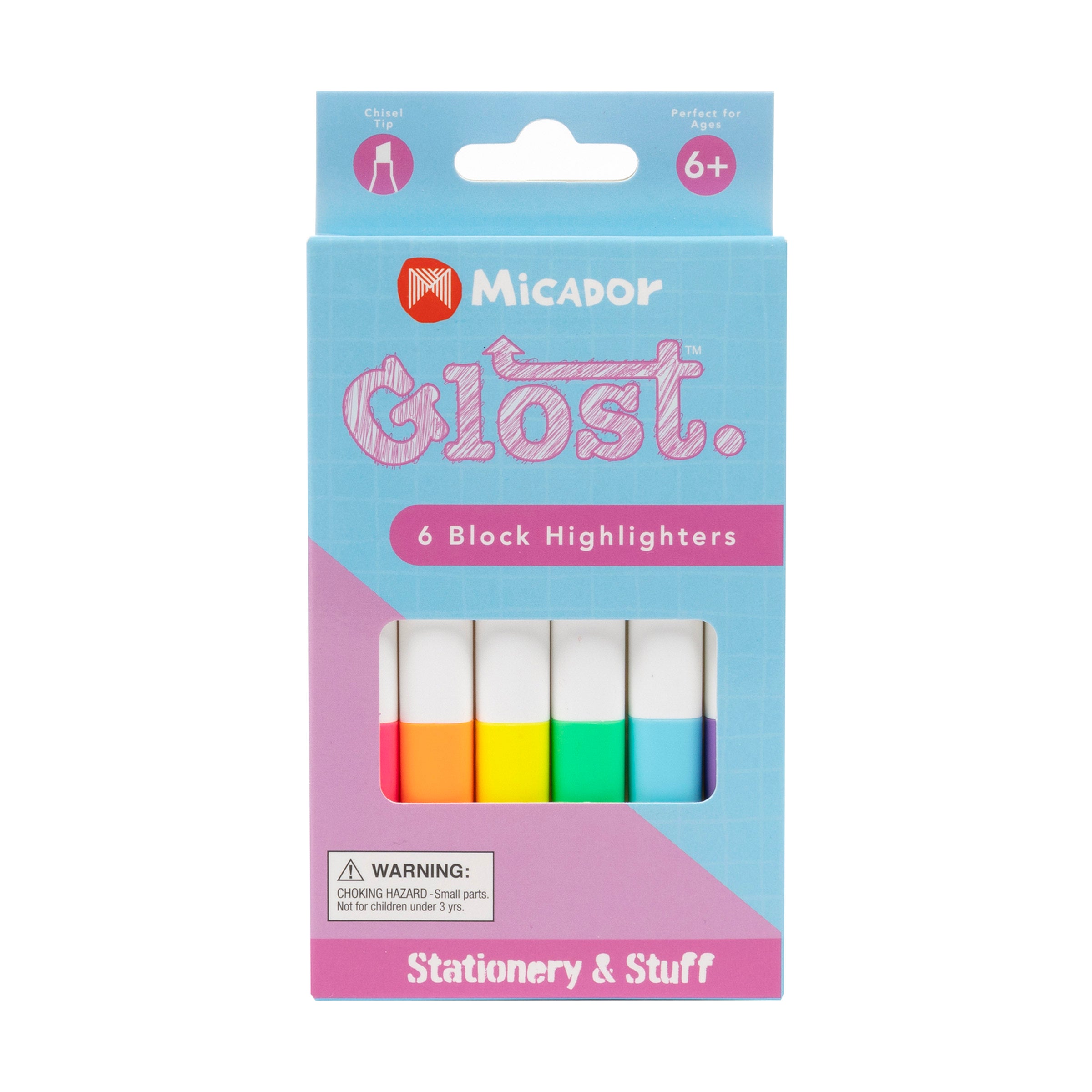 Glost Highlighters Block 6Pk