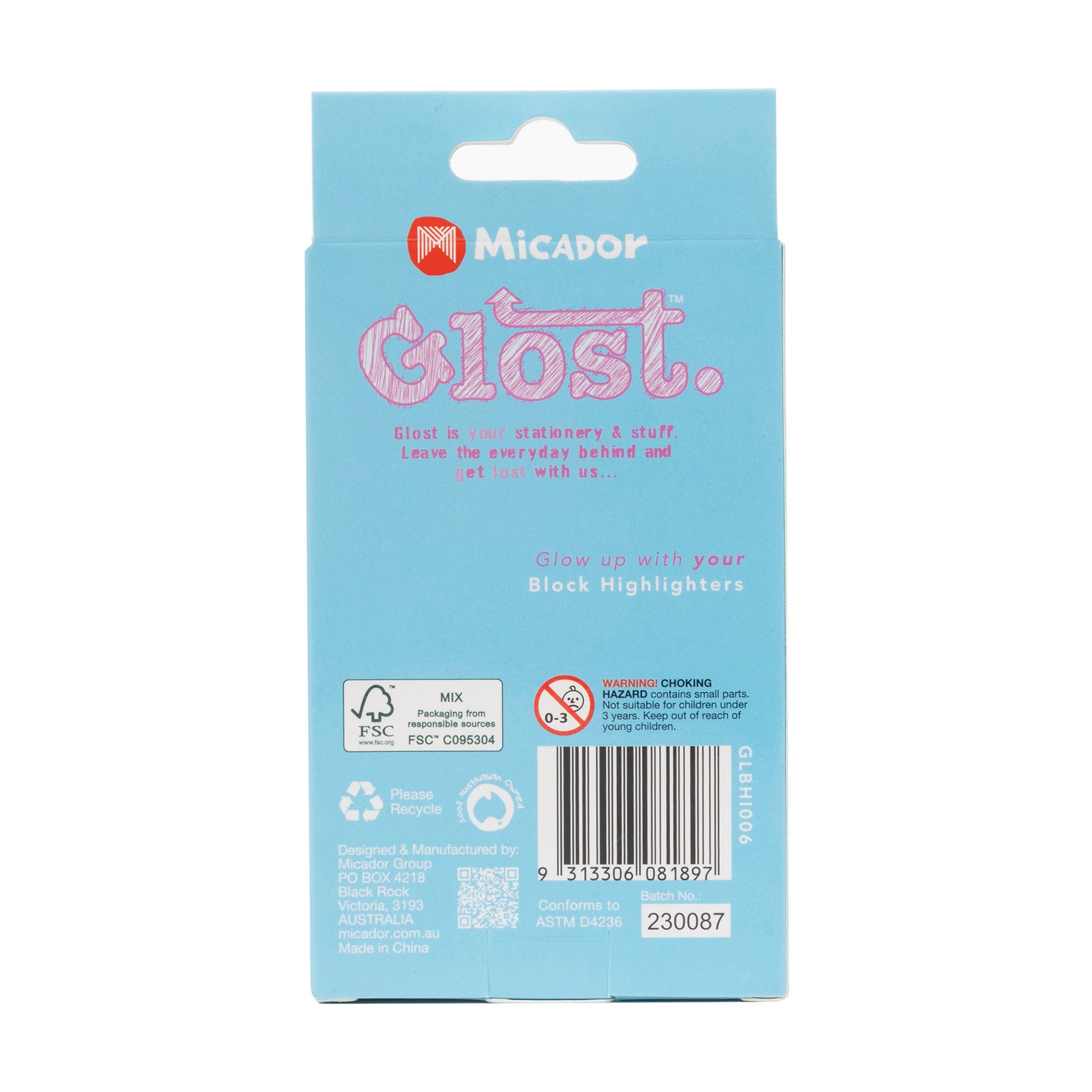 Glost Highlighters Block 6Pk