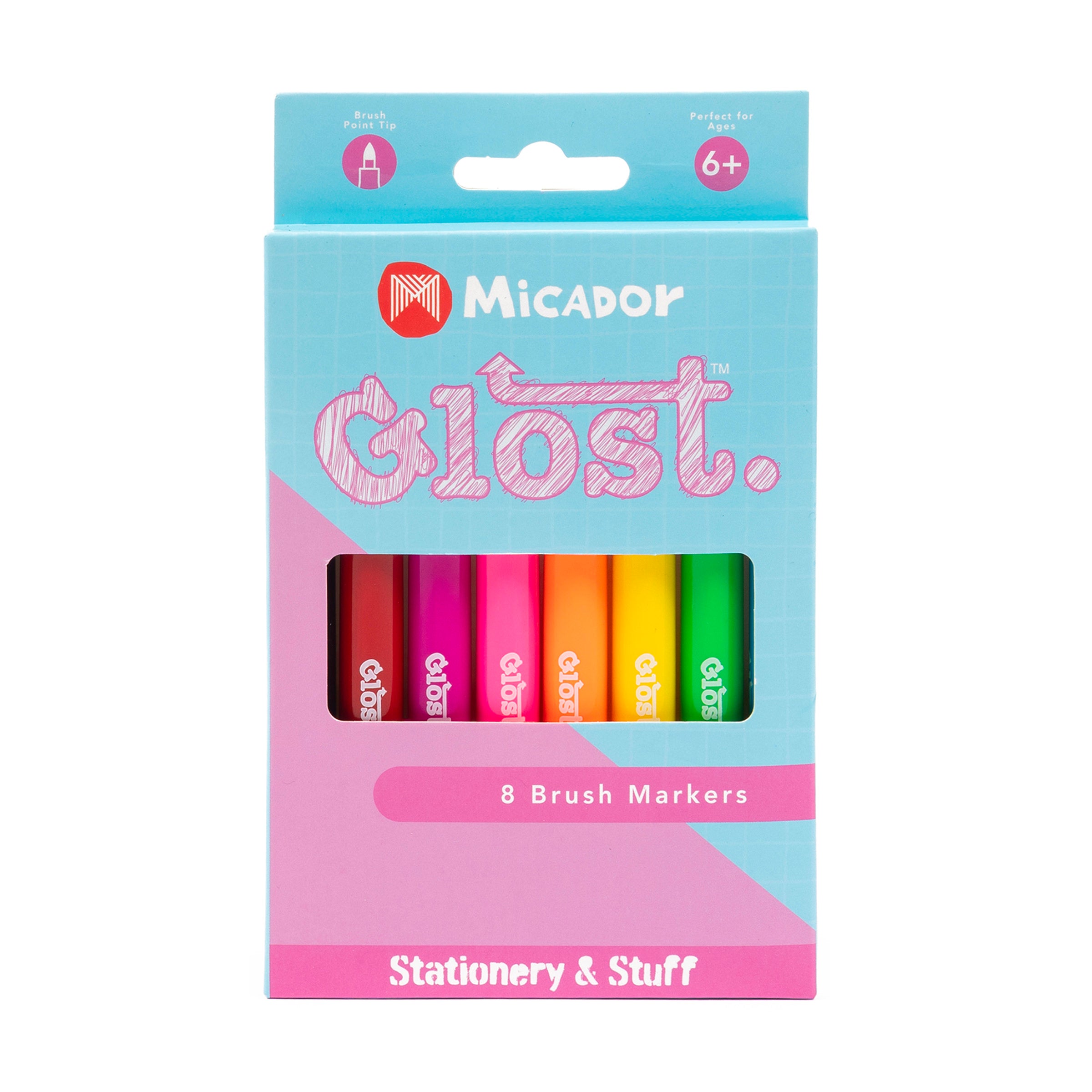 Glost Brush Markers 8Pk