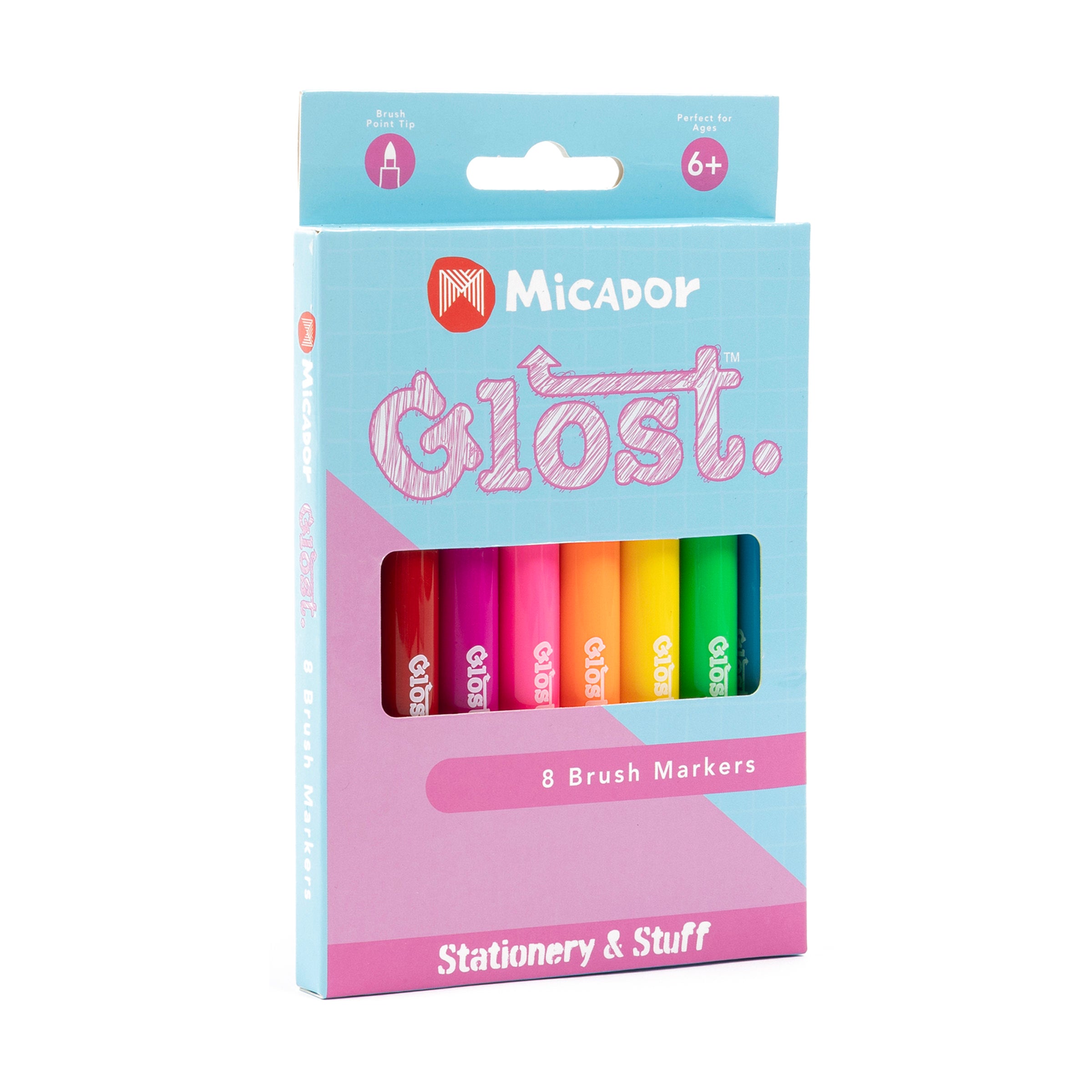 Glost Brush Markers 8Pk