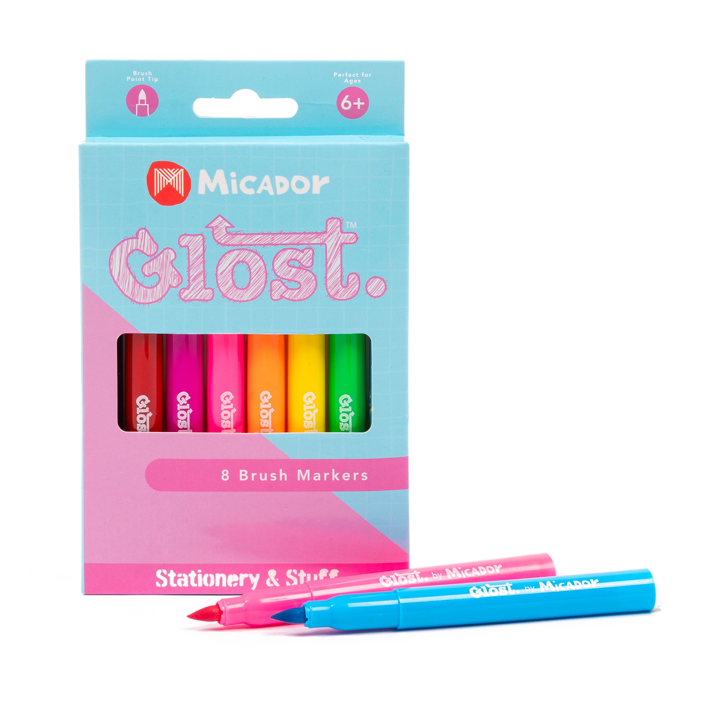 Glost Brush Markers 8Pk