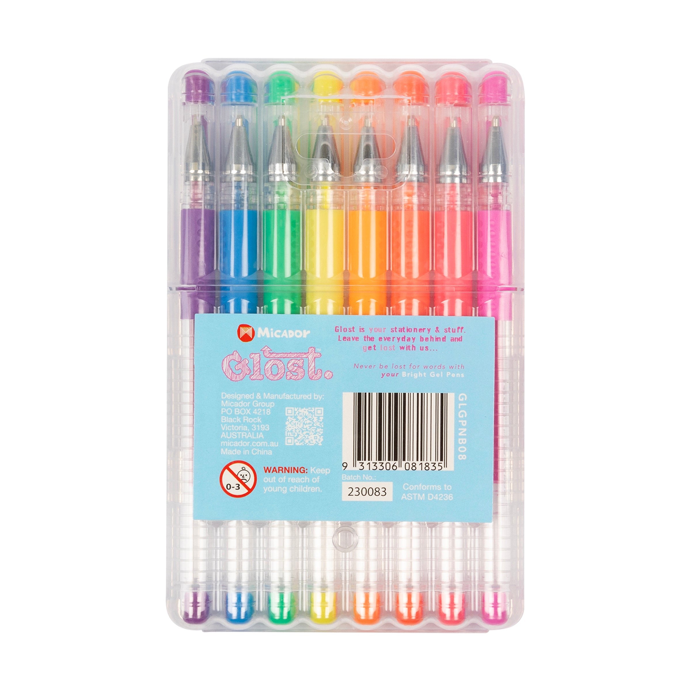 Glost Gel Pens Bright 8Pk