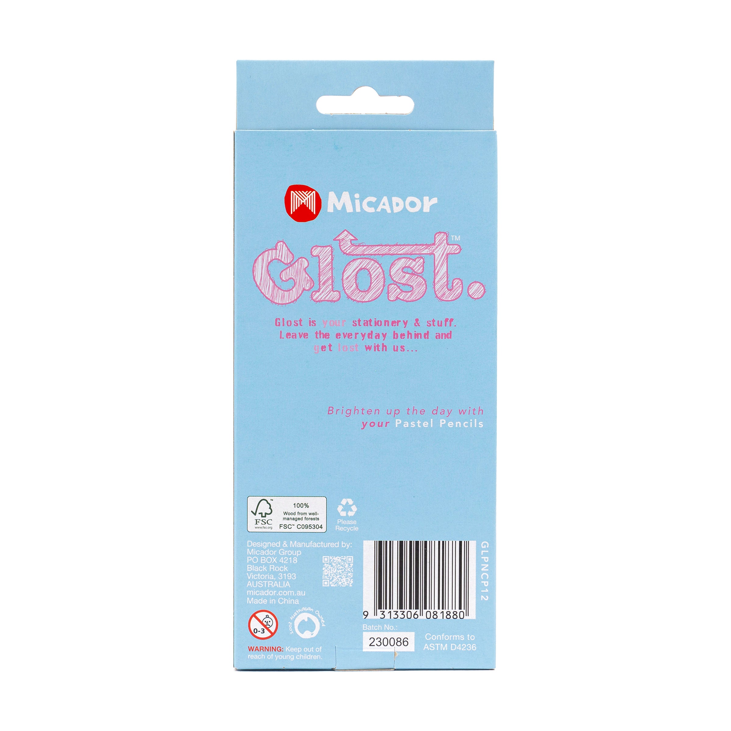 Glost Pencils Pastel 12Pk