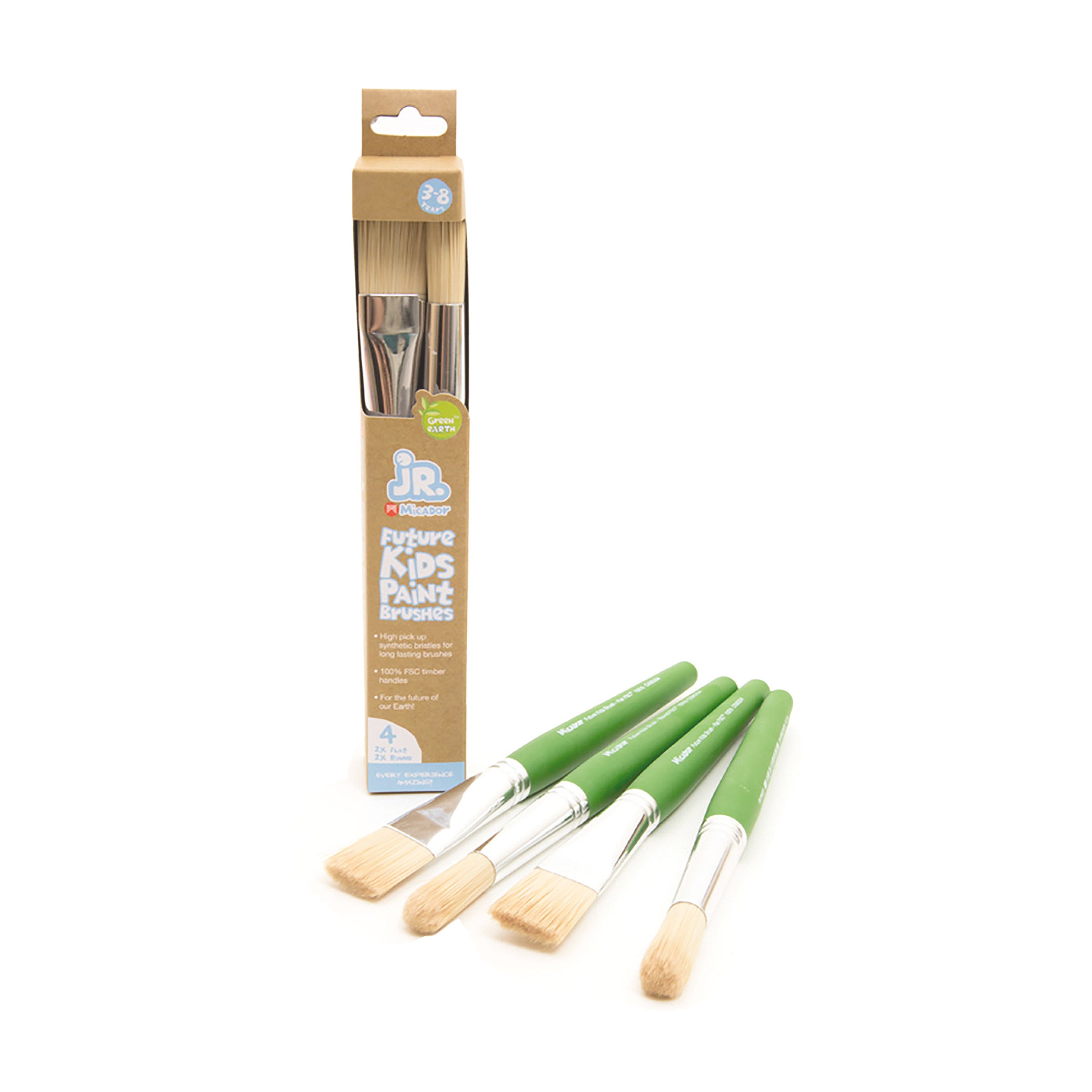 Micador Jr Future Kids Paint Brushes 4Pk