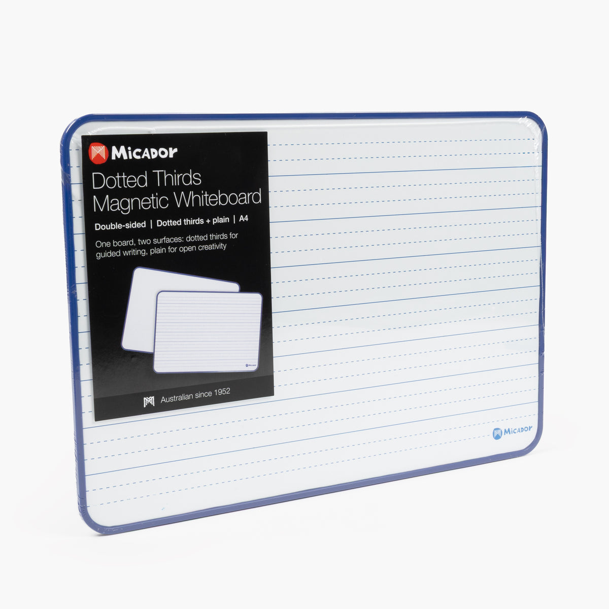 Double-sided Dotted Thirds / Plain Whiteboard, A4, Magnetic Micador