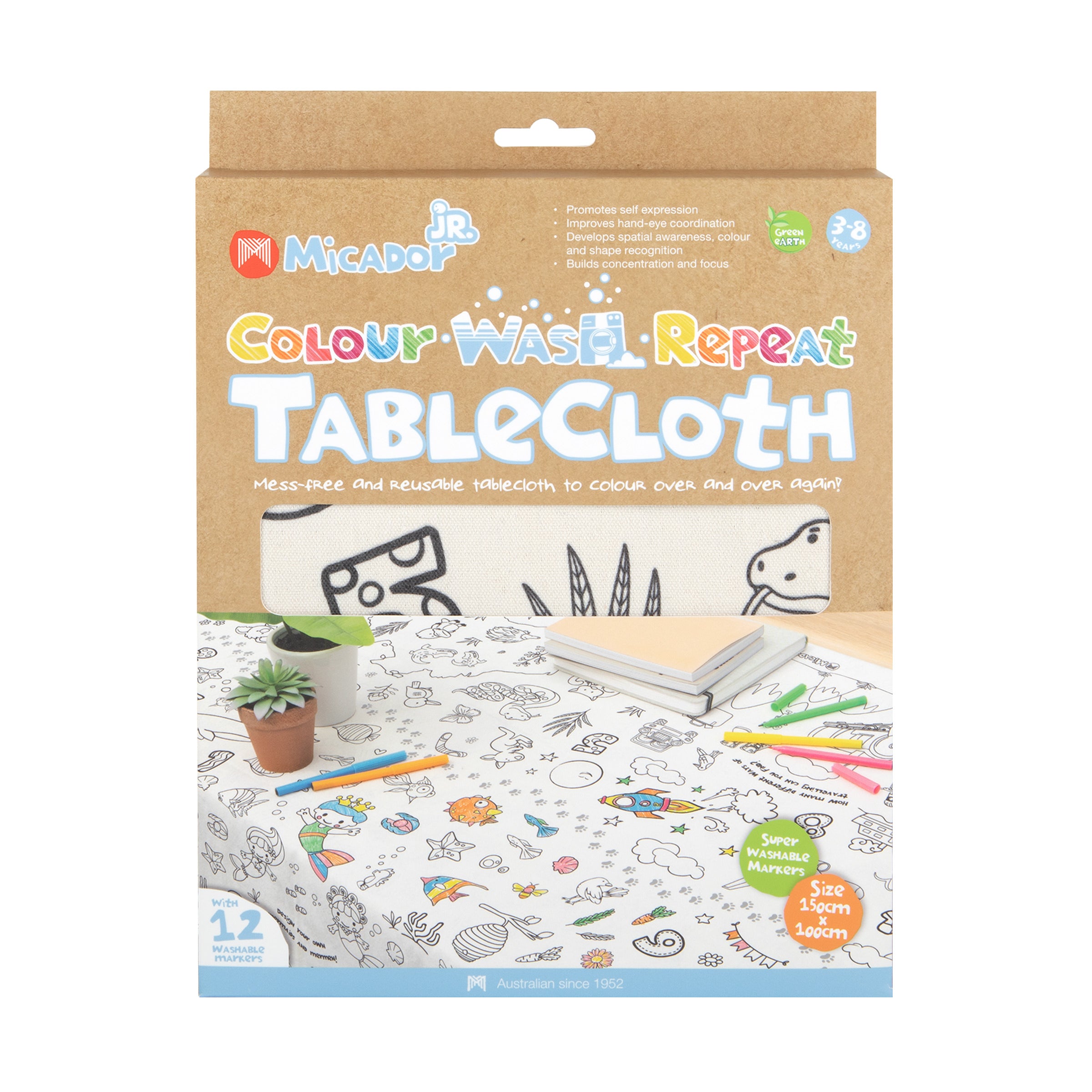 Colour Wash Repeat Tablecloth, 1000 x 1500mm, Micador jR.
