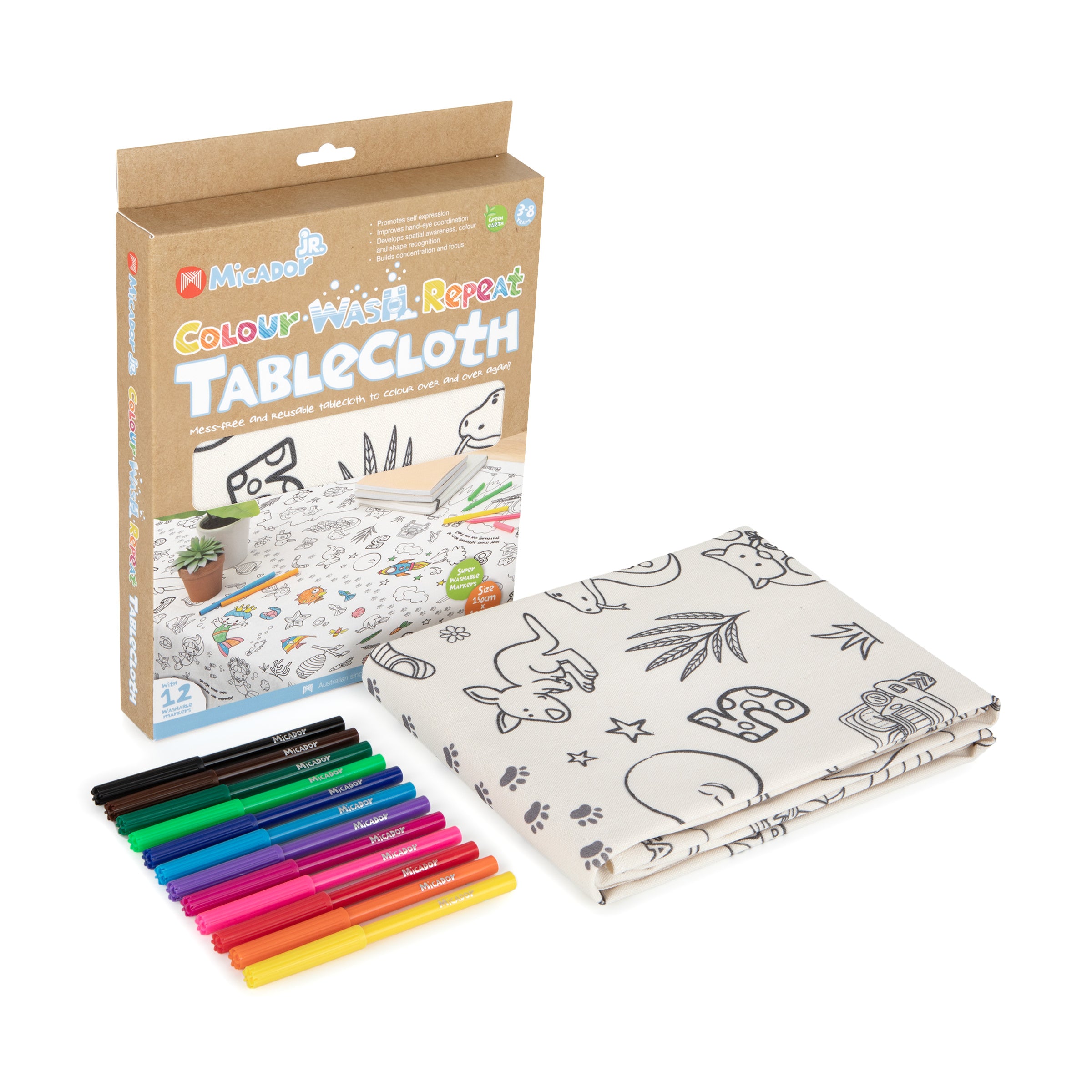Colour Wash Repeat Tablecloth, 1000 x 1500mm, Micador jR.