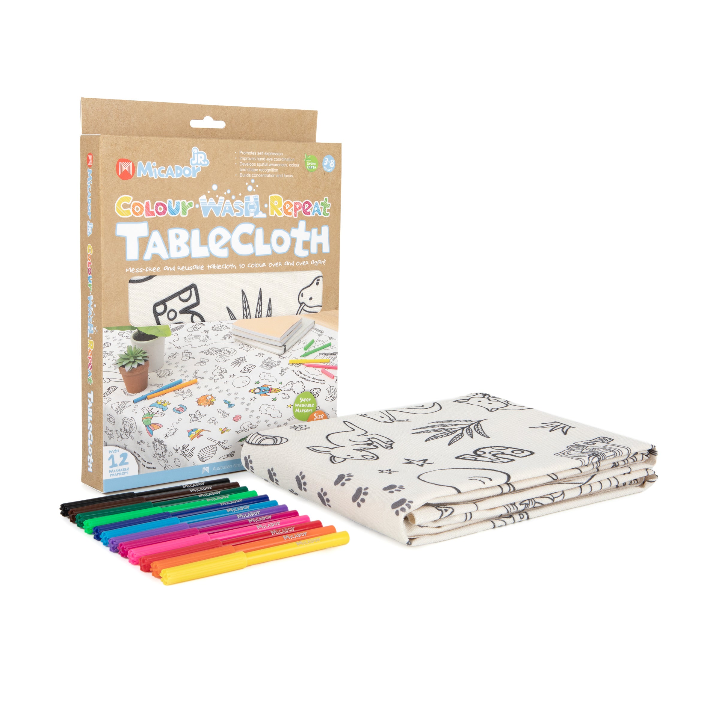 Colour Wash Repeat Tablecloth, 1000 x 1500mm, Micador jR.