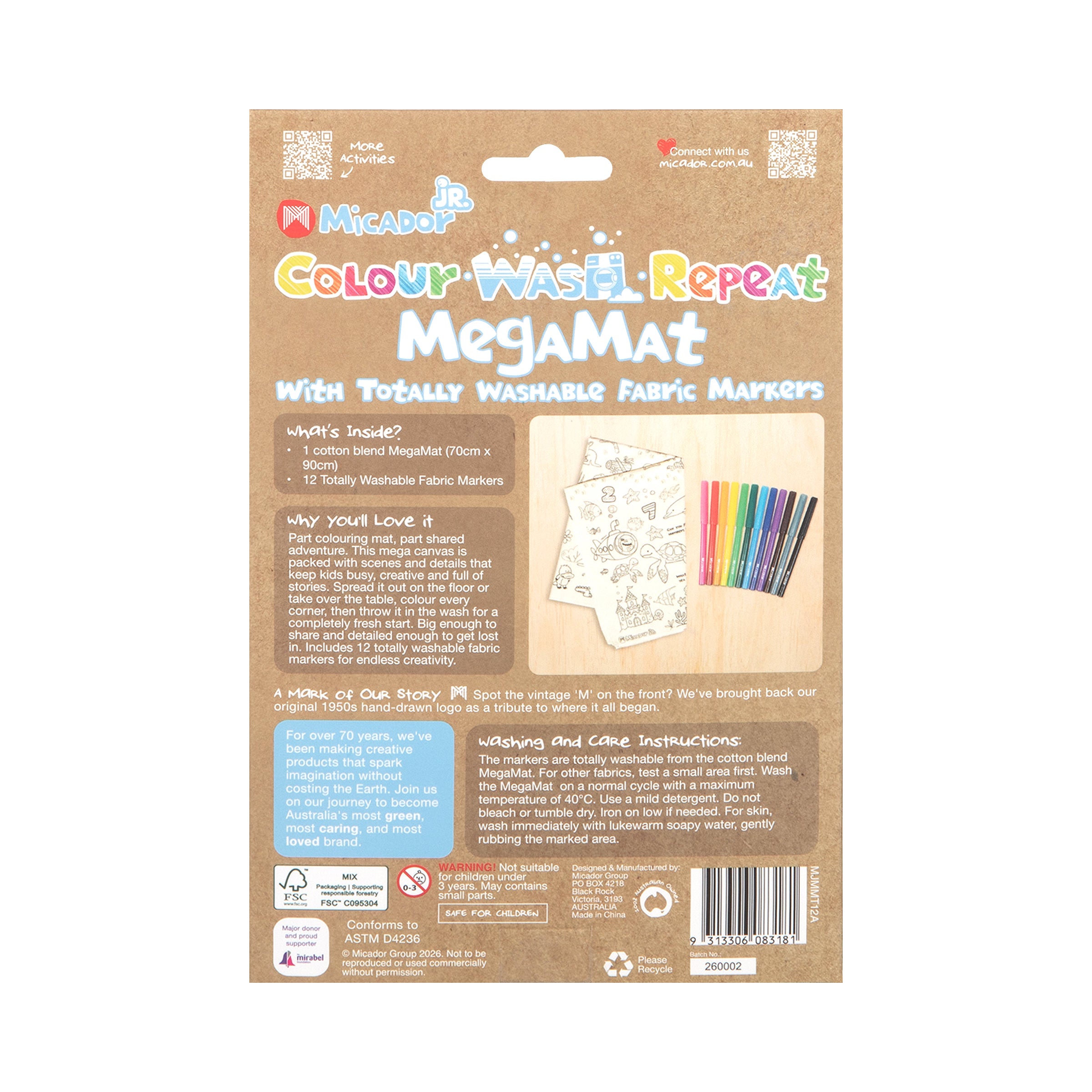 Colour Wash Repeat MegaMat, 700 x 900mm, Micador jR.