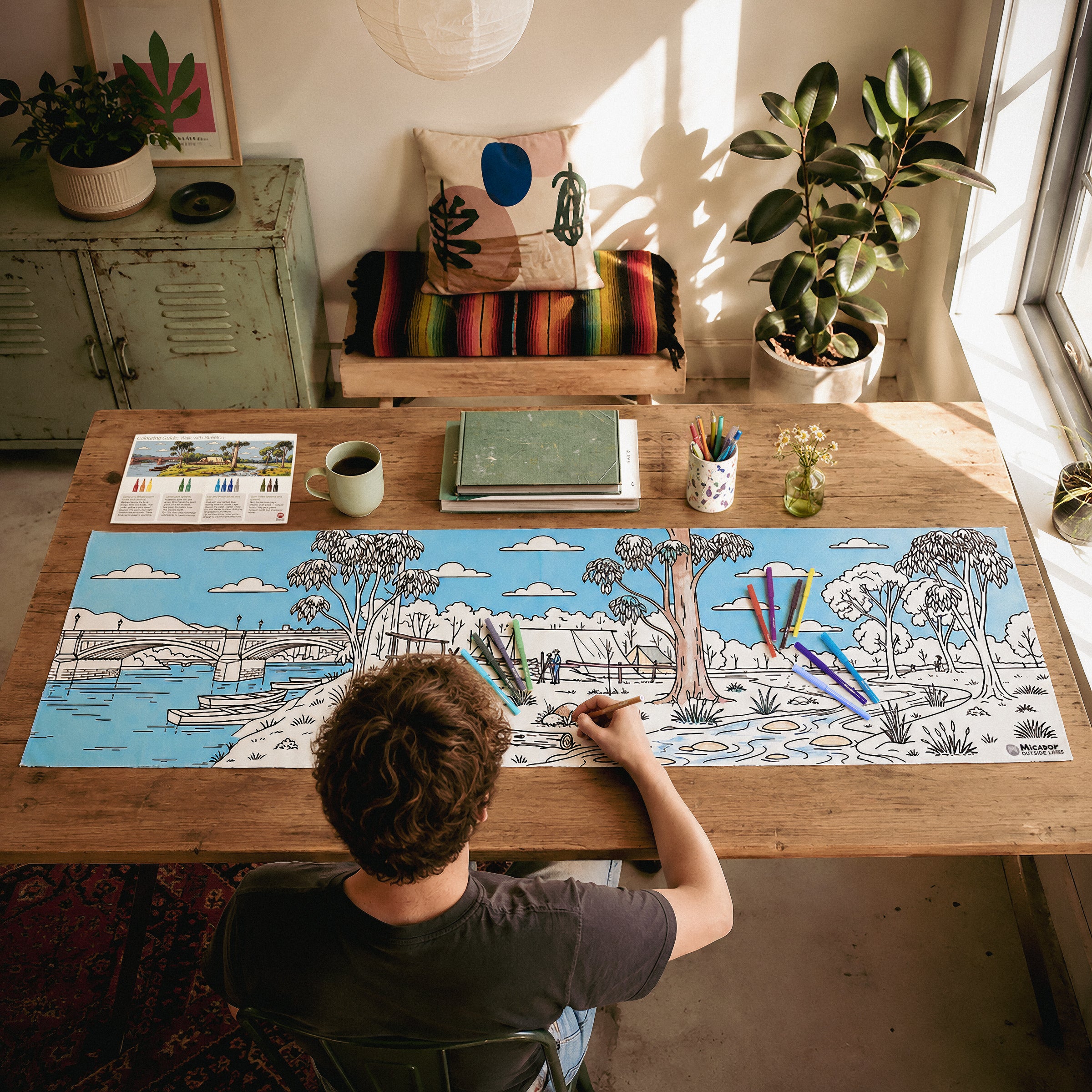 Walk with Streeton Table Canvas, 1500 x 450mm, Micador Outside Lines