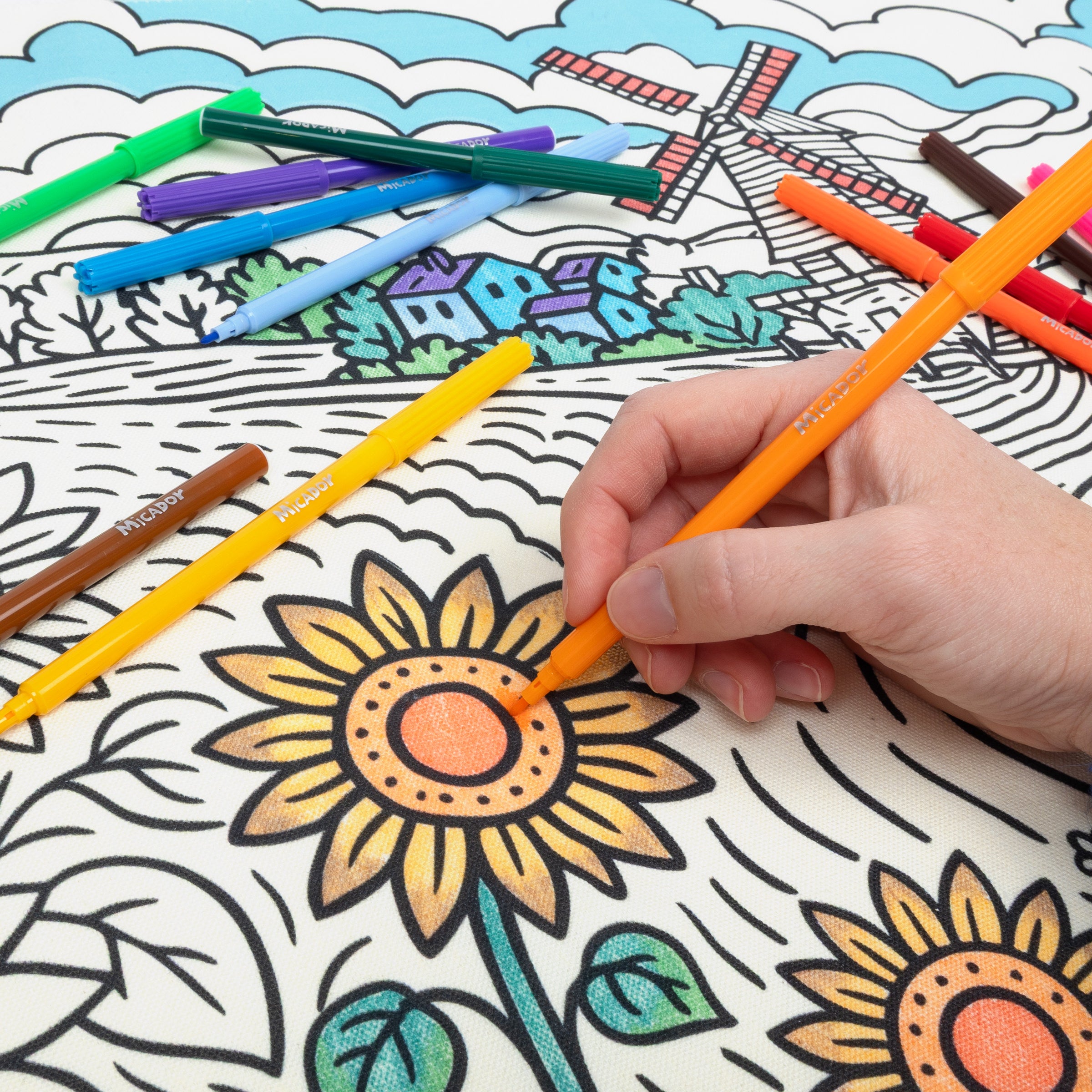 Washable Fabric Markers, Pack 24, Micador Outside Lines