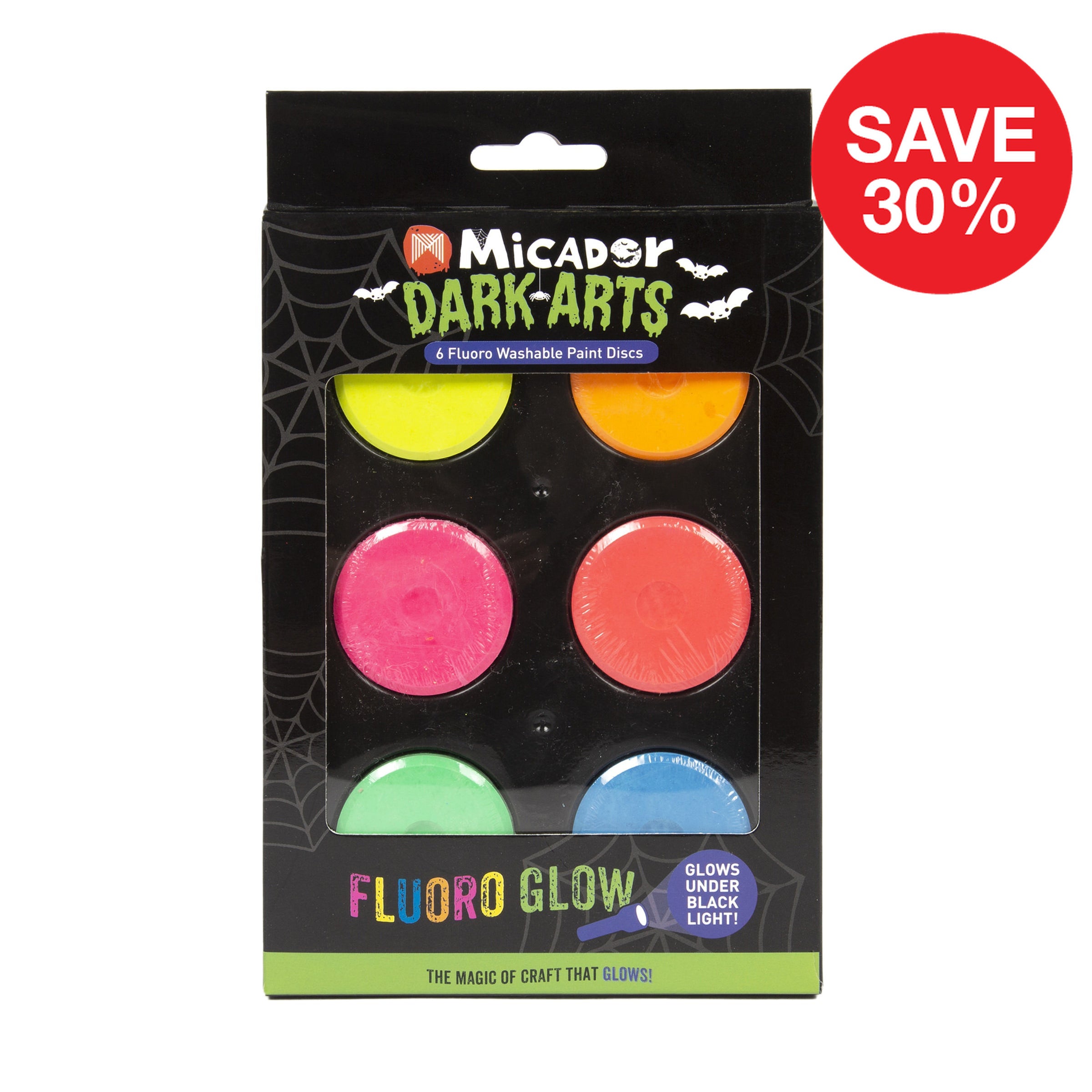 Neon Washable Paint, 6 Discs  Dark Arts