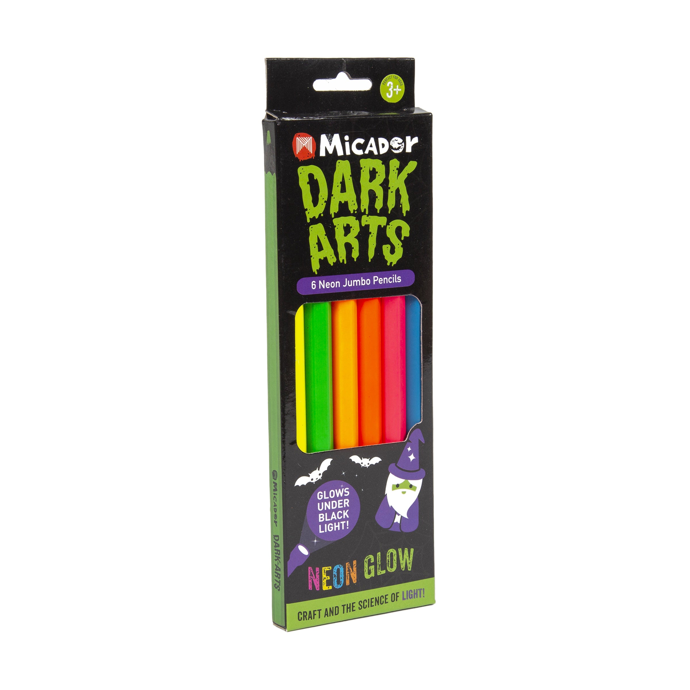 Neon Jumbo Pencils, Pack 6 FSC 100% Dark Arts