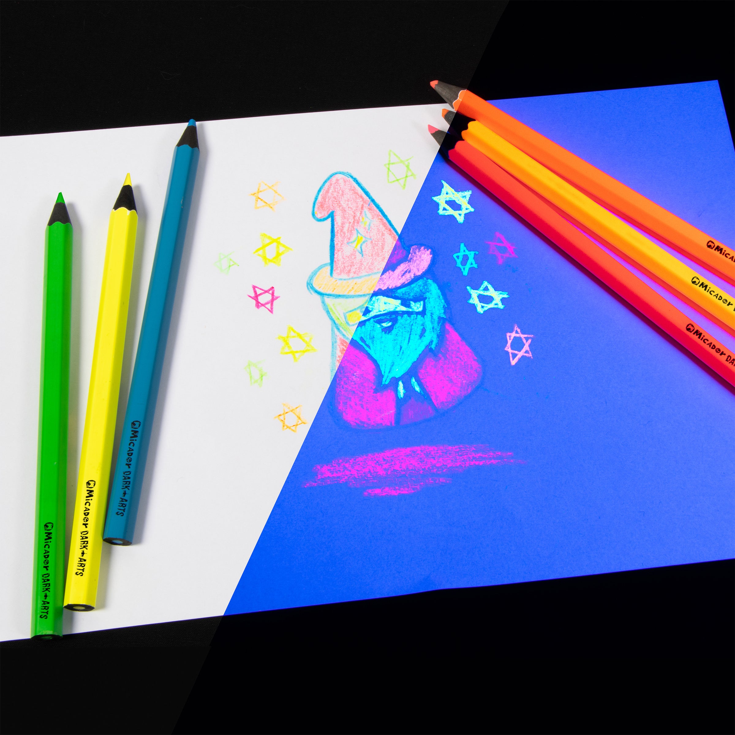 Neon Jumbo Pencils, Pack 6 FSC 100% Dark Arts