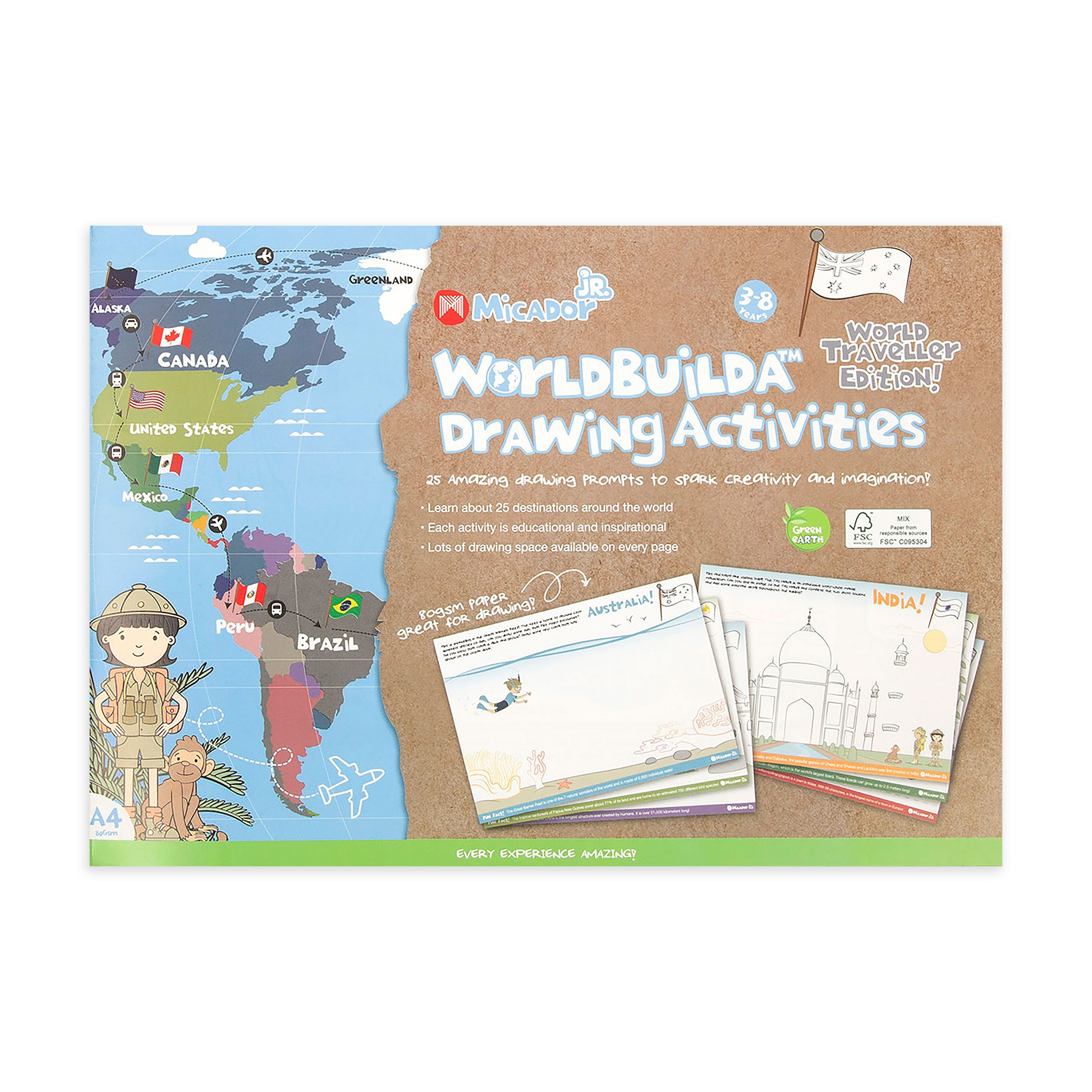 Micador Jr Worldbuilda Activities Pad A4
