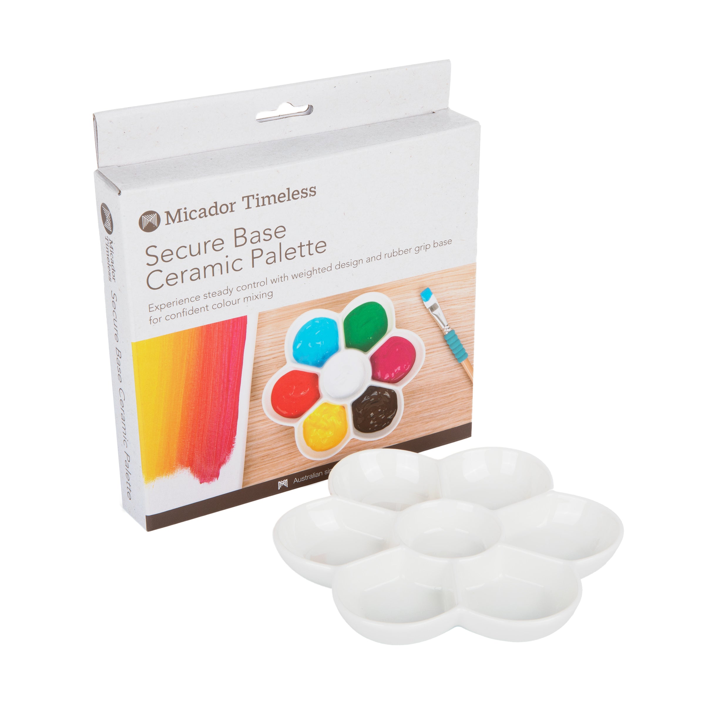 Secure Base Ceramic Mixing Palette, 7 wells, Micador Timeless