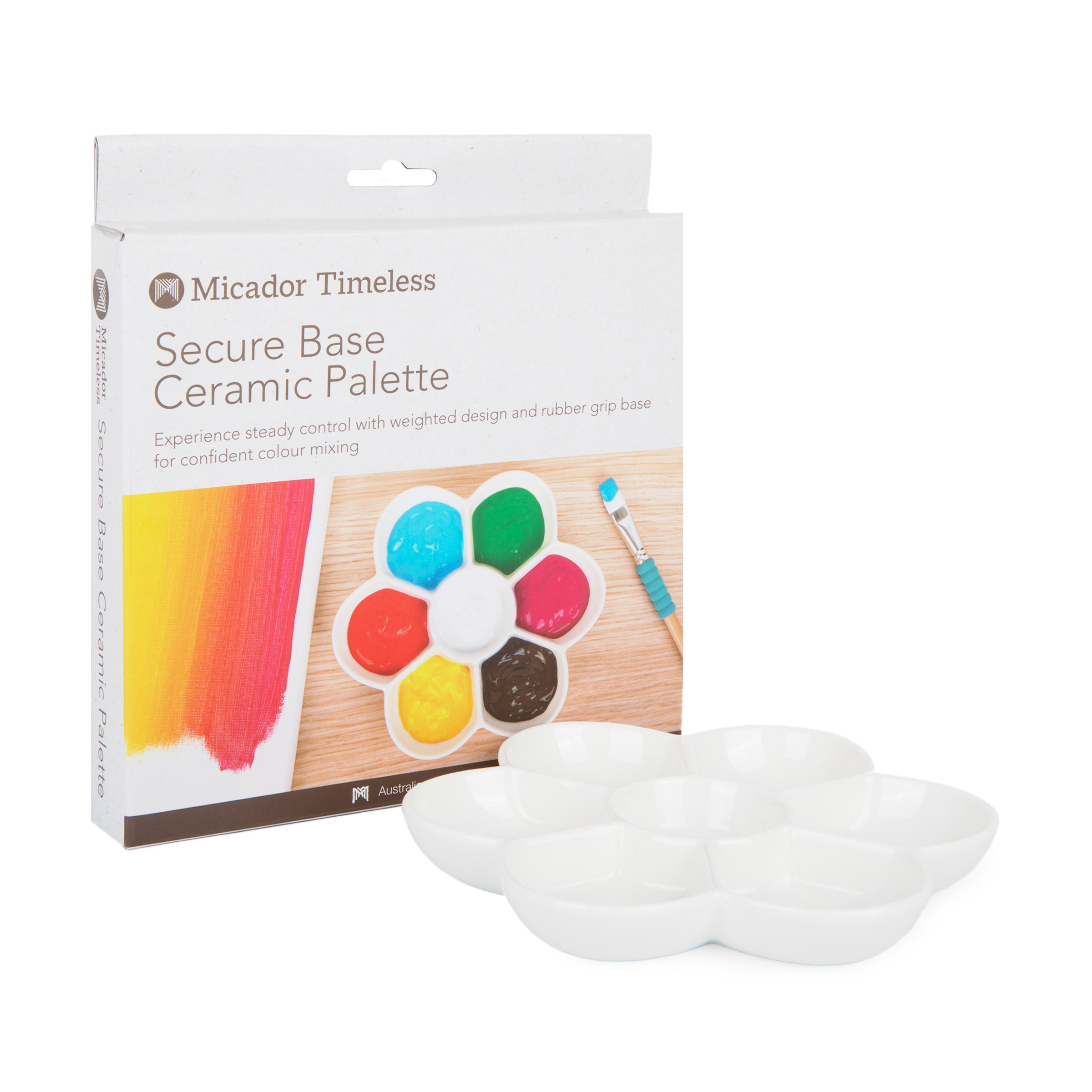 Secure Base Ceramic Mixing Palette, 7 wells, Micador Timeless