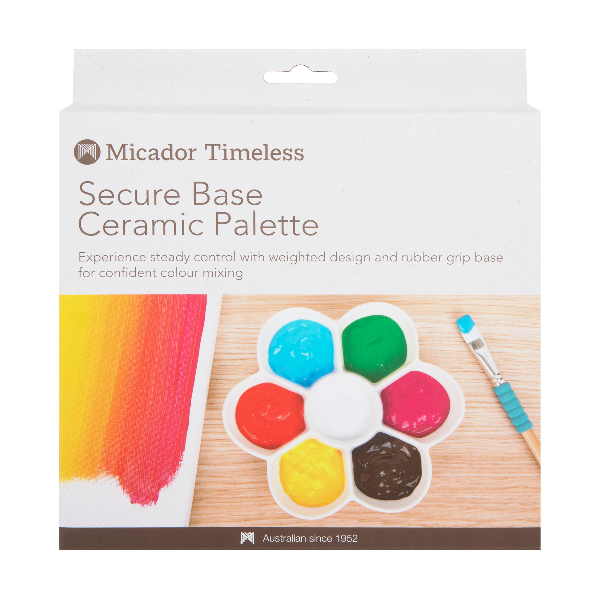 Secure Base Ceramic Mixing Palette, 7 wells, Micador Timeless