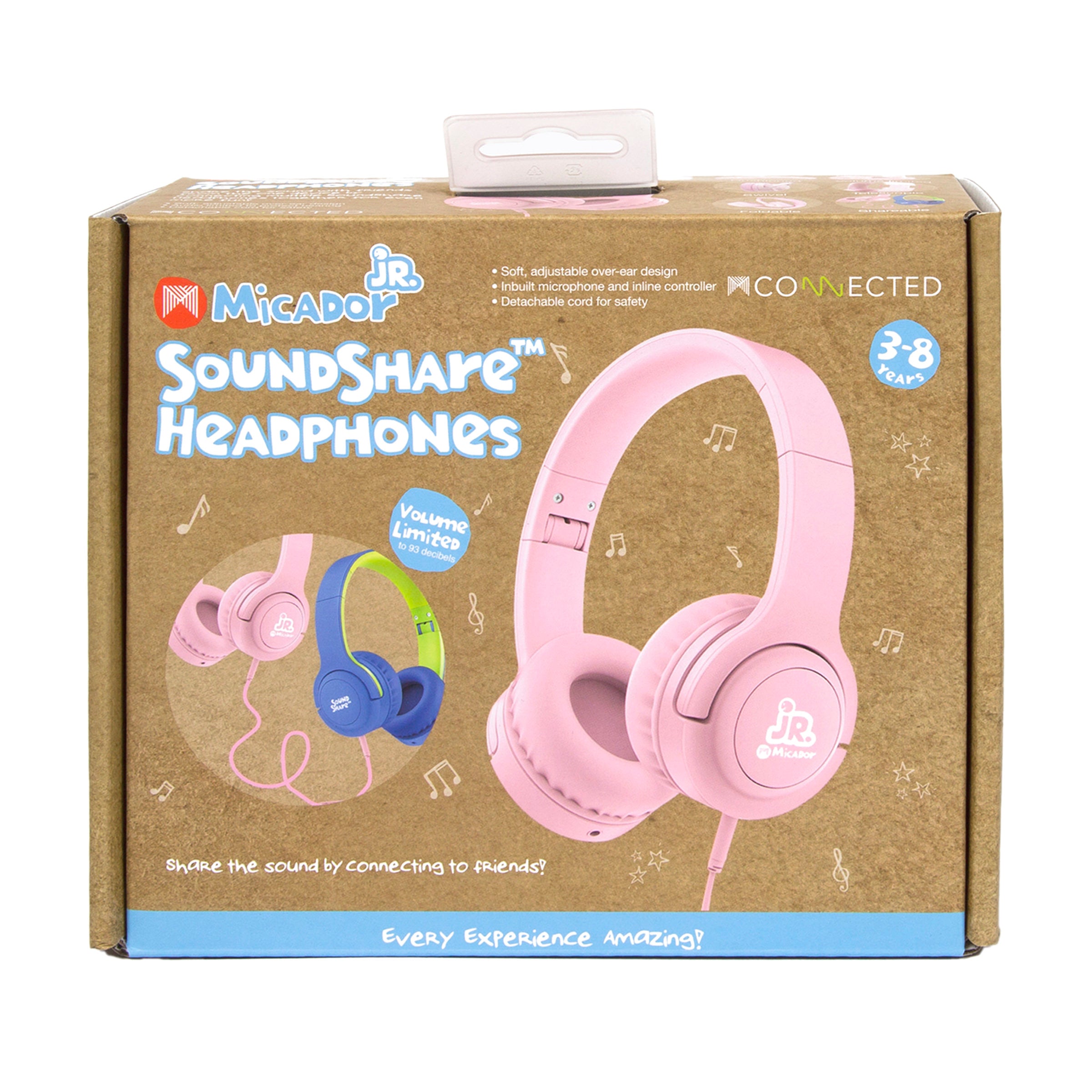 Micador Jr Soundshare Headphones Dusty Pink