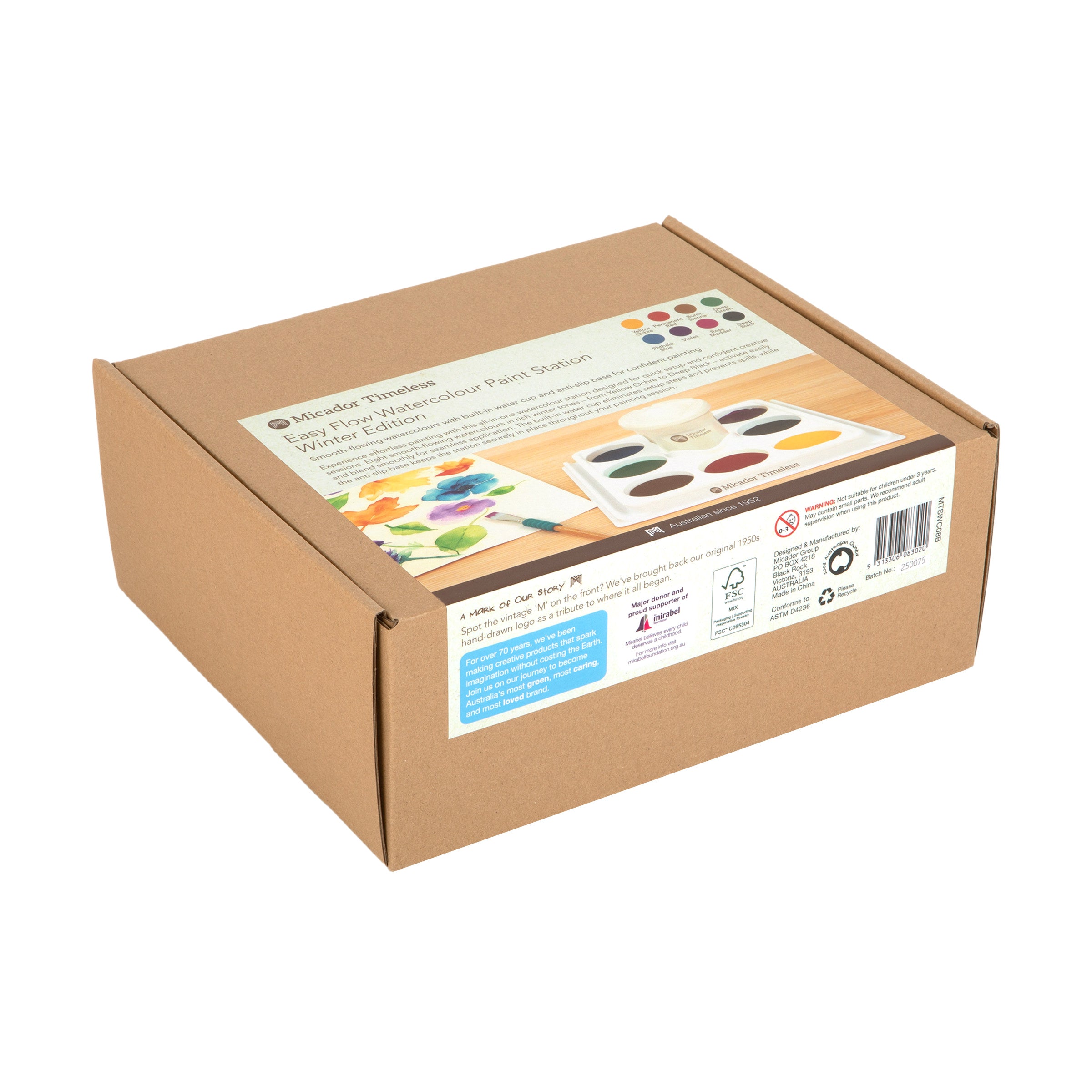 Easy Flow Watercolour Paint Station, Winter Selection, Disc 8, Micador Timeless